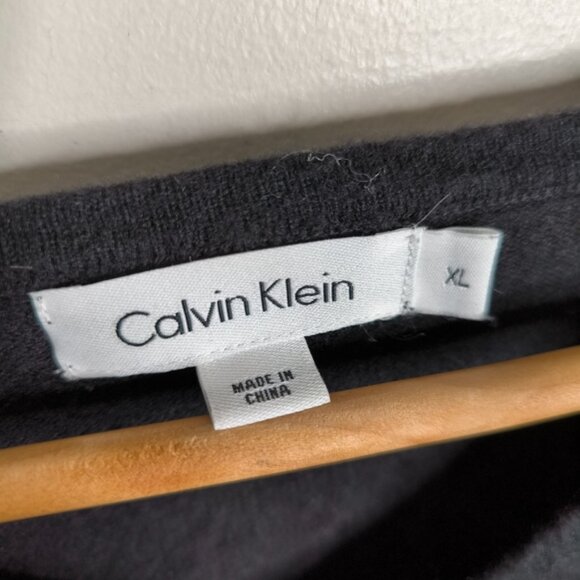 Calvin Klein Premium Lambswool Wool Bloke Blokecore Preppy V-Neck Sweater XL - Picture 4 of 8